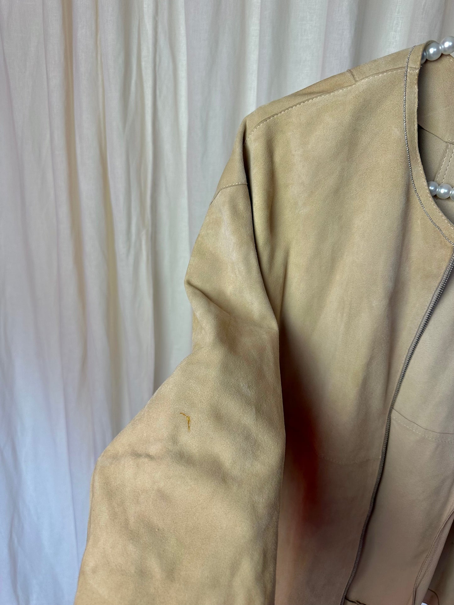 Jack Fabiana Filippi suede driekwart mouw beige - maat 36 (S)