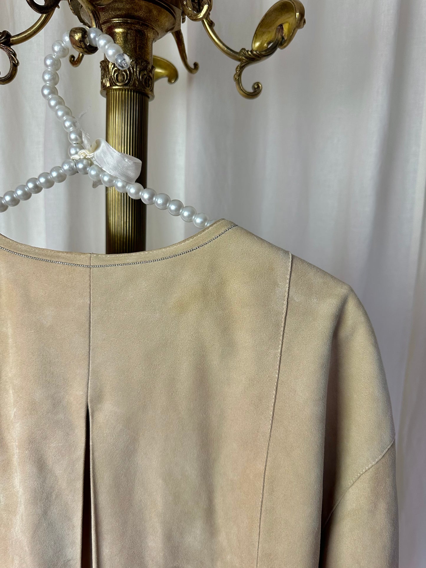 Jack Fabiana Filippi suede driekwart mouw beige - maat 36 (S)