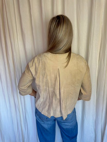 Jack Fabiana Filippi suede driekwart mouw beige - maat 36 (S)