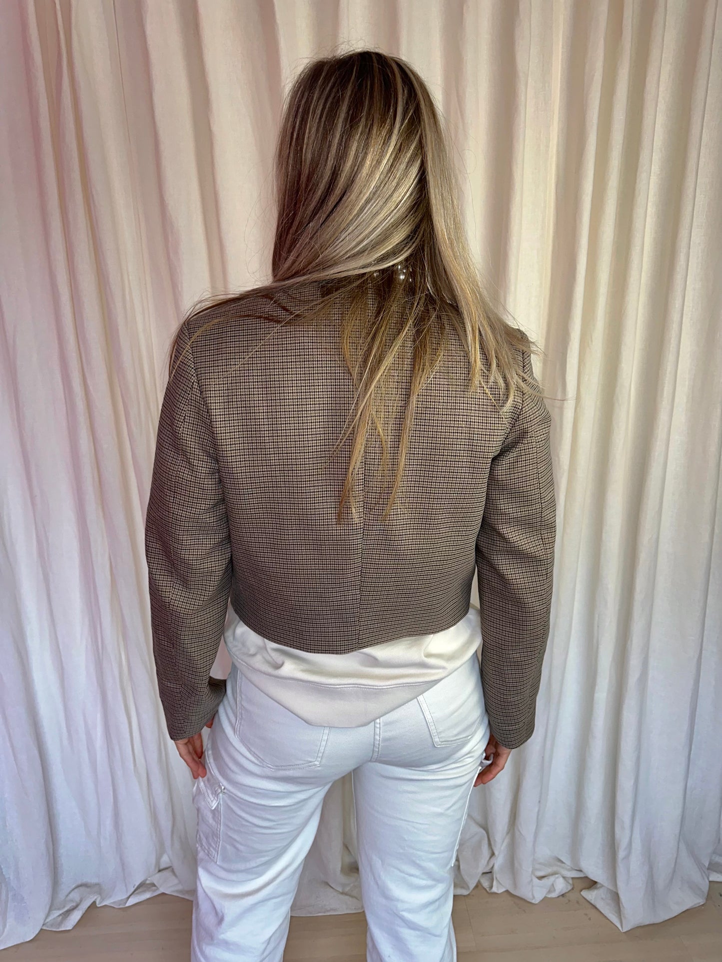 Jack H&M ruit bruin,beige gouden knopen maat XS