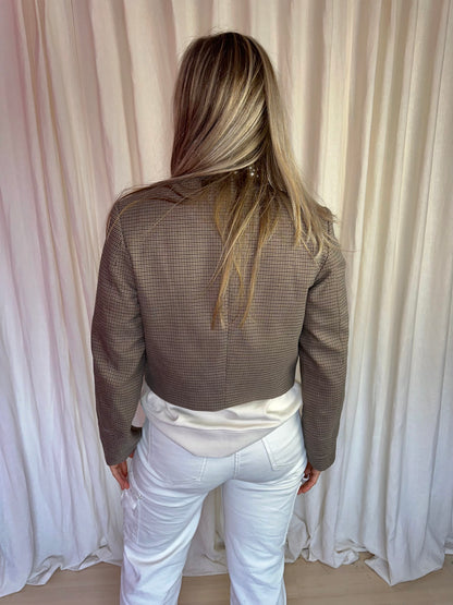 Jack H&M ruit bruin,beige gouden knopen maat XS