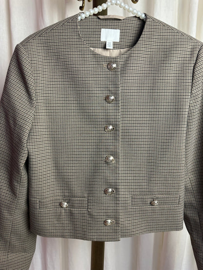 Jack H&M ruit bruin,beige gouden knopen maat XS