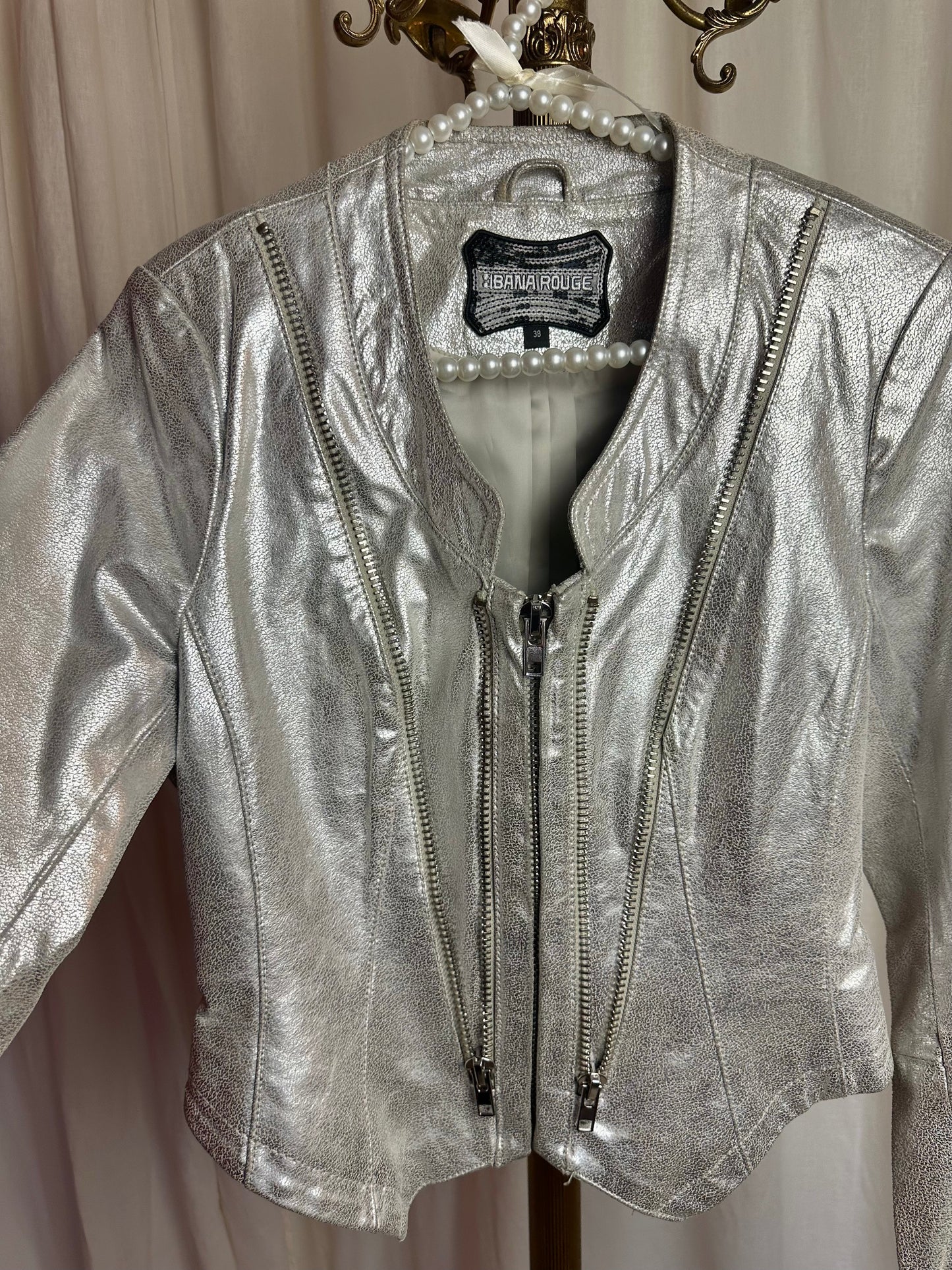 Jack Ibana Rouge leer zilver maat 38