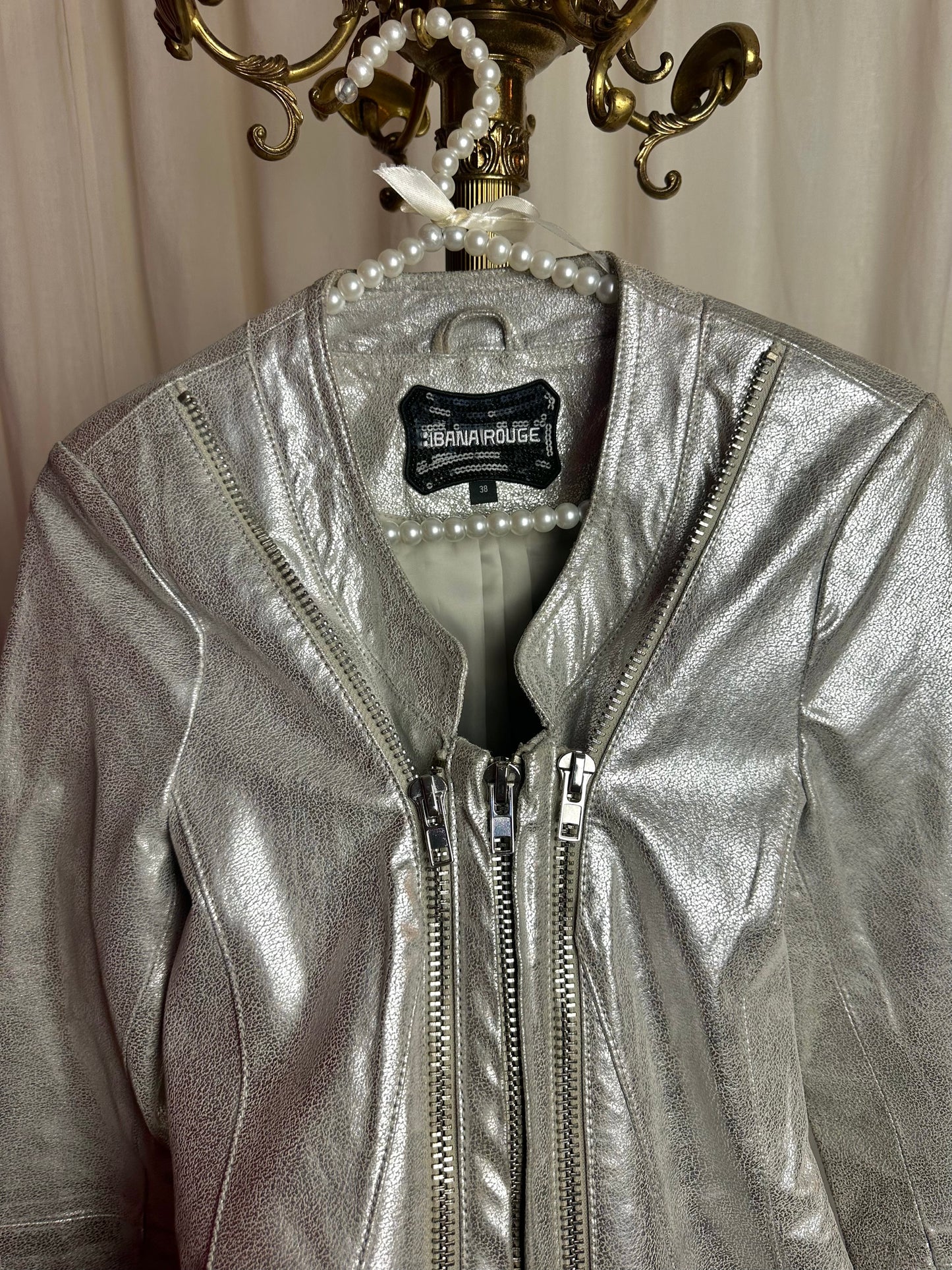 Jack Ibana Rouge leer zilver maat 38