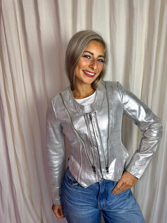 Jack Ibana Rouge leer zilver maat 38