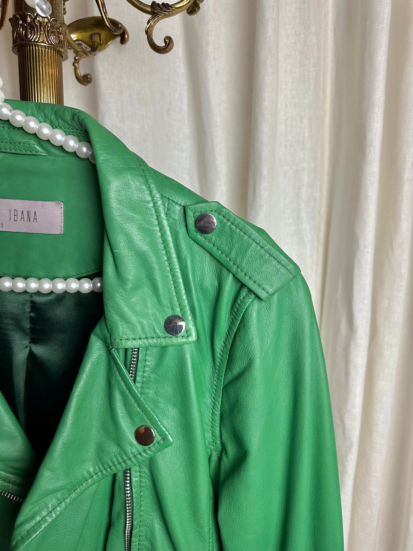 Jack Ibana biker leer groen - maat 40 (L)
