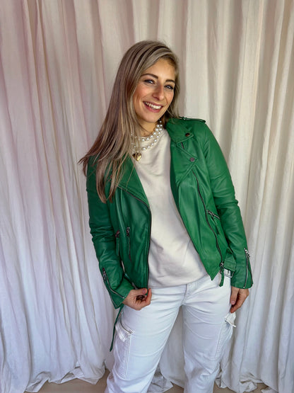 Jack Ibana biker leer groen - maat 40 (L)