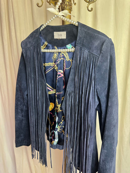 Jack Ibana suede donkerblauw franjes - maat 38 (M)