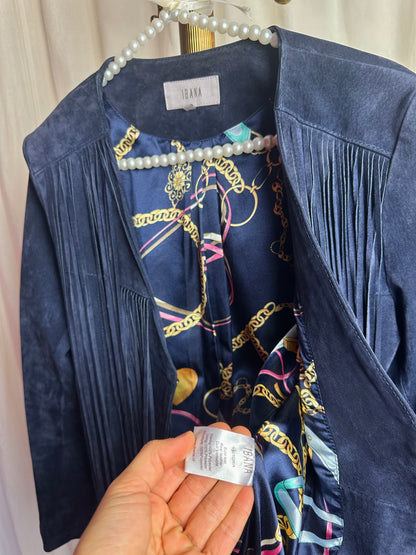Jack Ibana suede donkerblauw franjes - maat 38 (M)