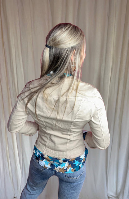 Jack Liu Jo spijkerjas beige parels, glitters maat 38