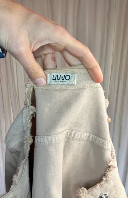 Jack Liu Jo spijkerjas beige parels, glitters maat 38