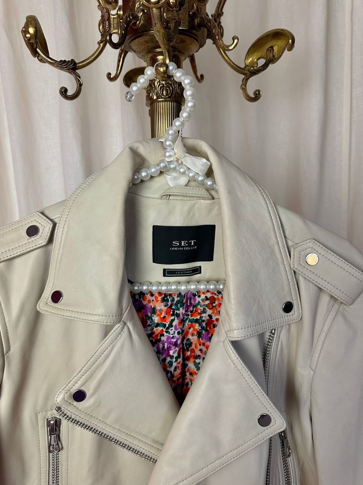 Jack SET leer crème - maat 40 (L)