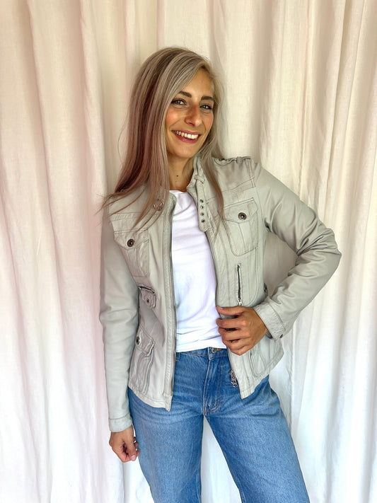 Jack Saga Ibañez leer beige,grijs maat 42