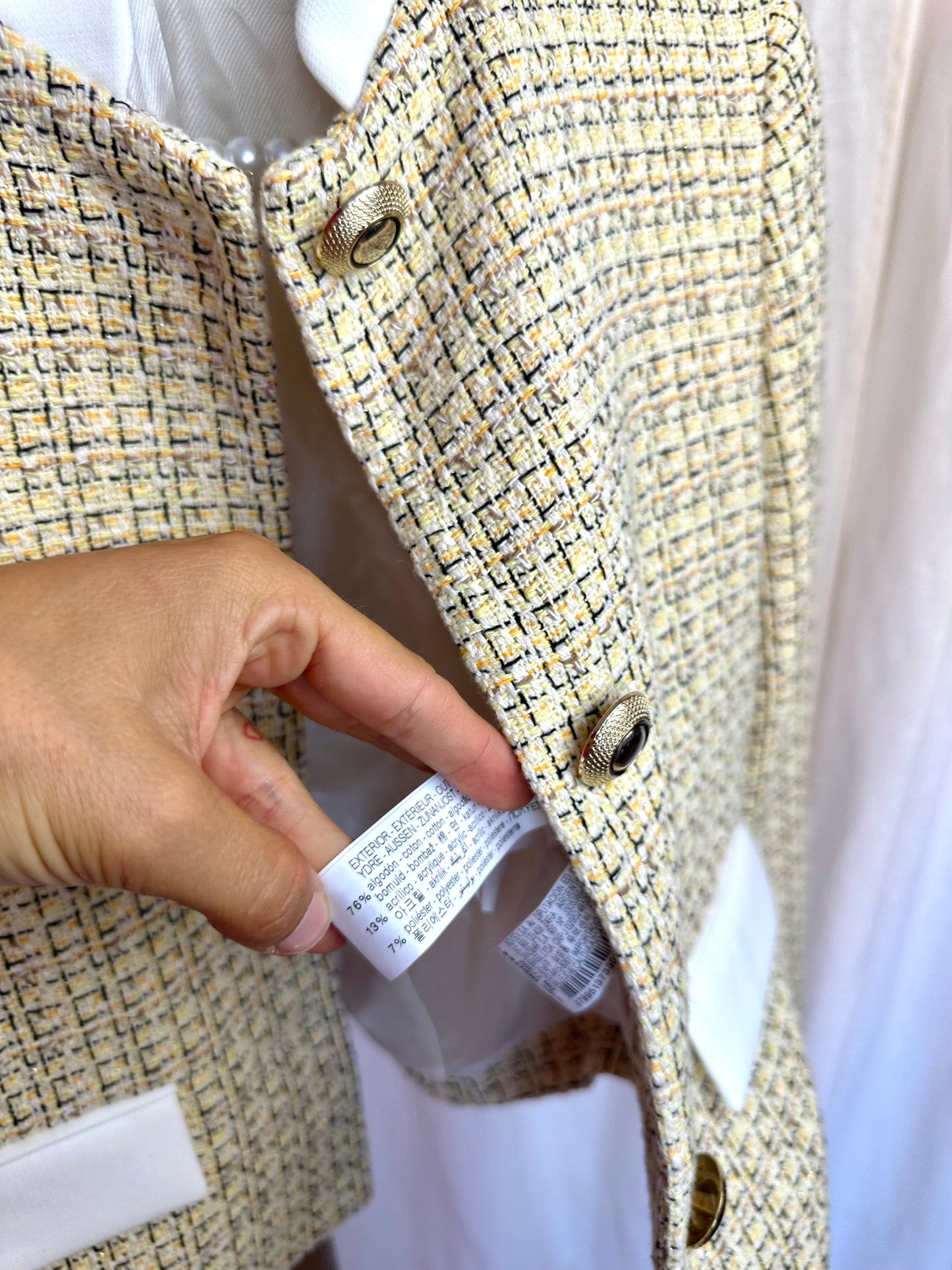 Jack Zara tweed geel maat XS