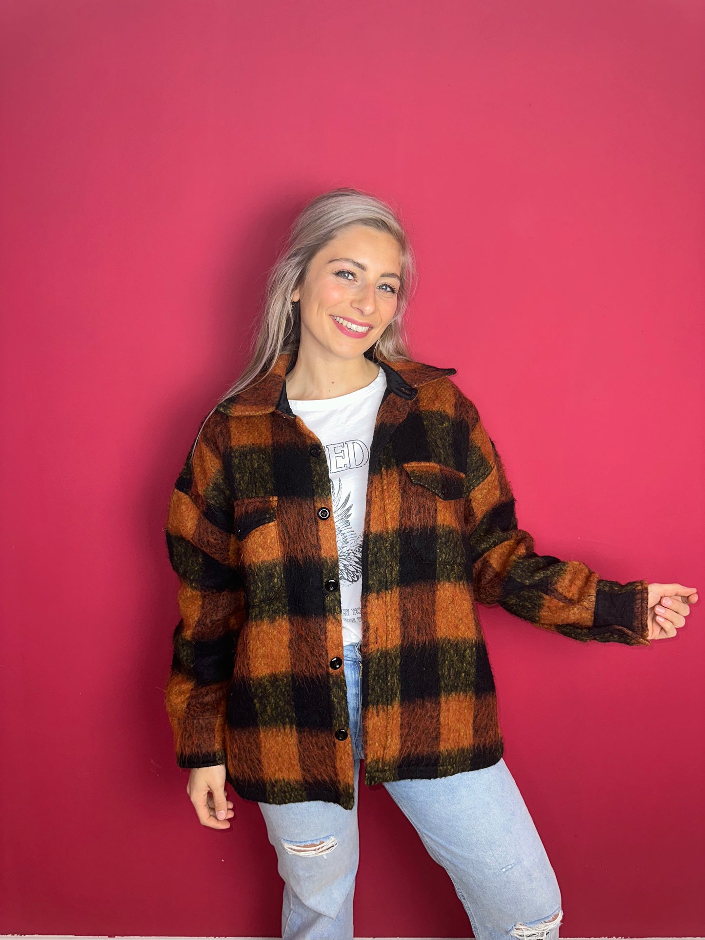 Jas Anine Bing ruit oranje - Maat L