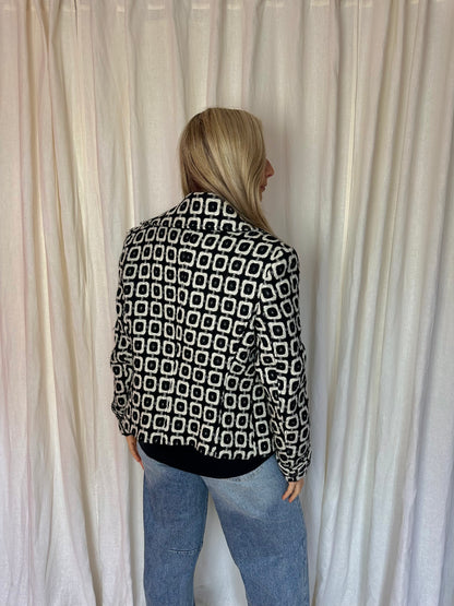 Jas Bandolera print beige,zwart maat 46