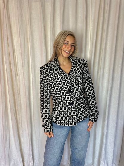Jas Bandolera print beige,zwart maat 46
