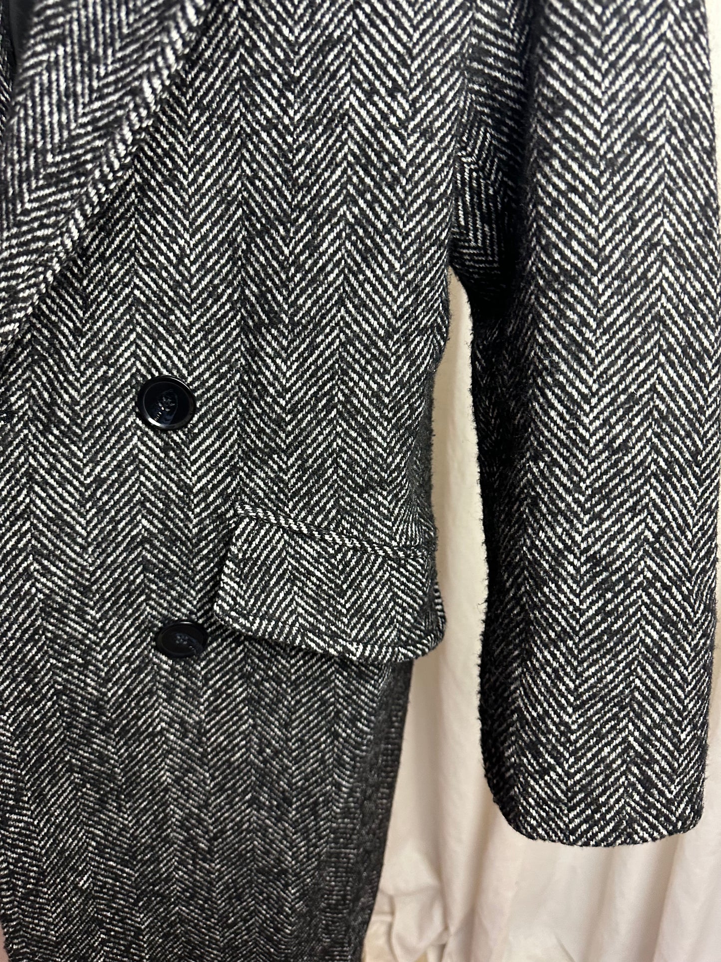 Jas Bershka trenchcoat zwart,wit maat XS