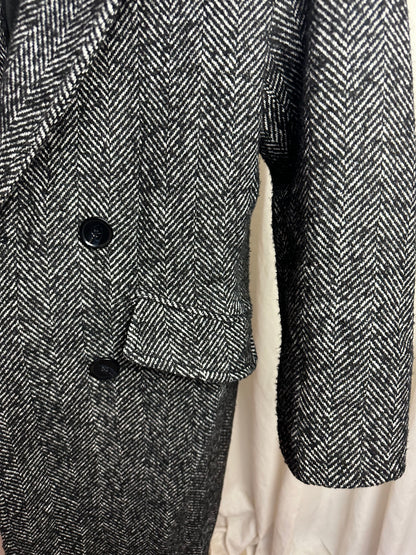 Jas Bershka trenchcoat zwart,wit maat XS