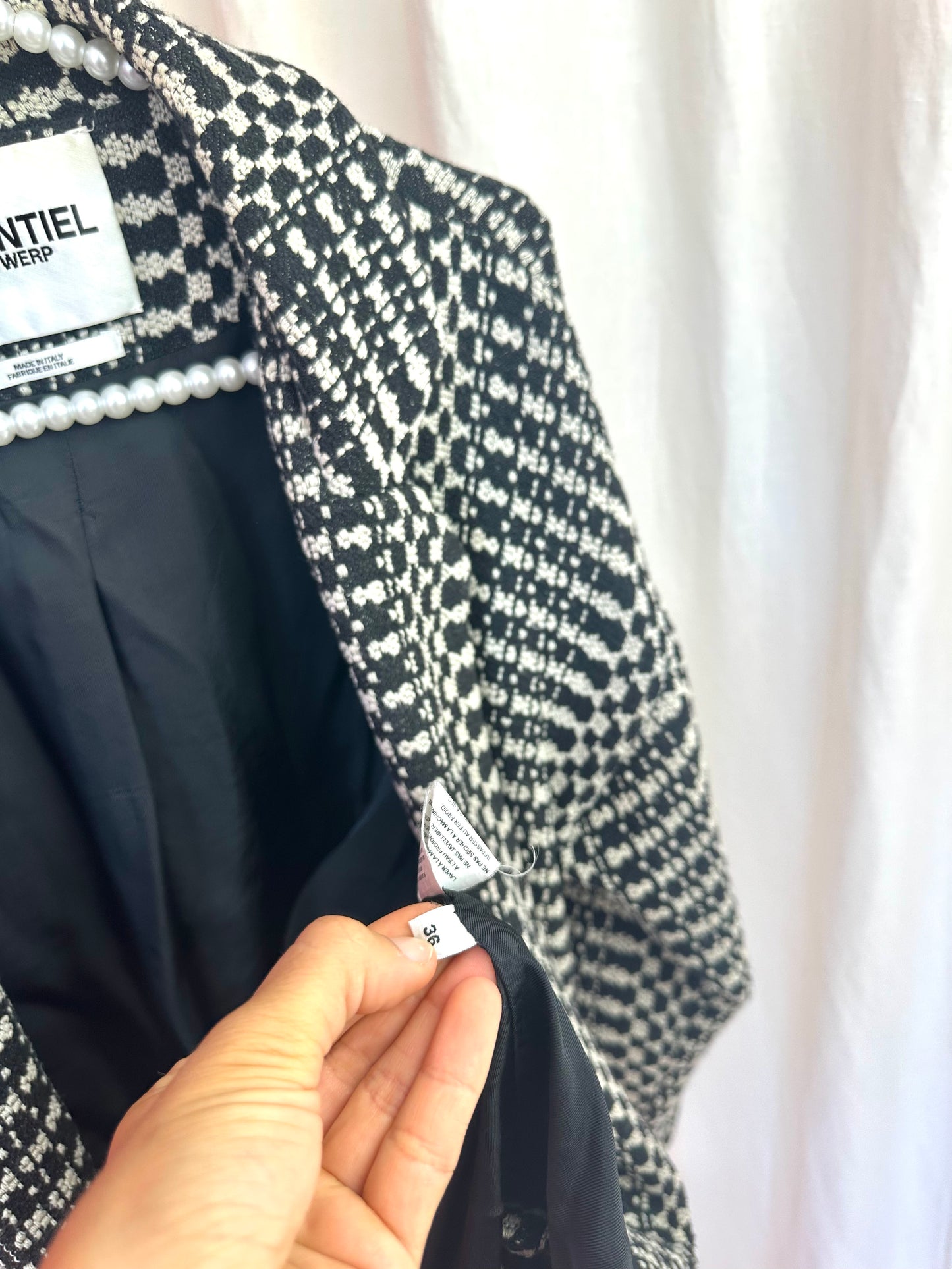 Jas Essentiel Antwerp zwart/wit - Maat 36