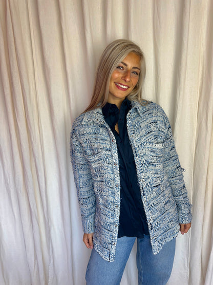 Jas IRO tweed lichtblauw - maat 36 (S)