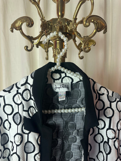 Jas Joseph Ribkoff geometrische print cirkels wit,zwart maat 46