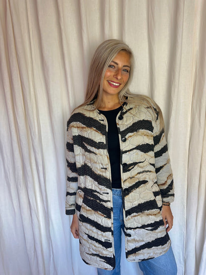 Jas Lala berlin zebra print zwart, beige - maat M/L (38/40)