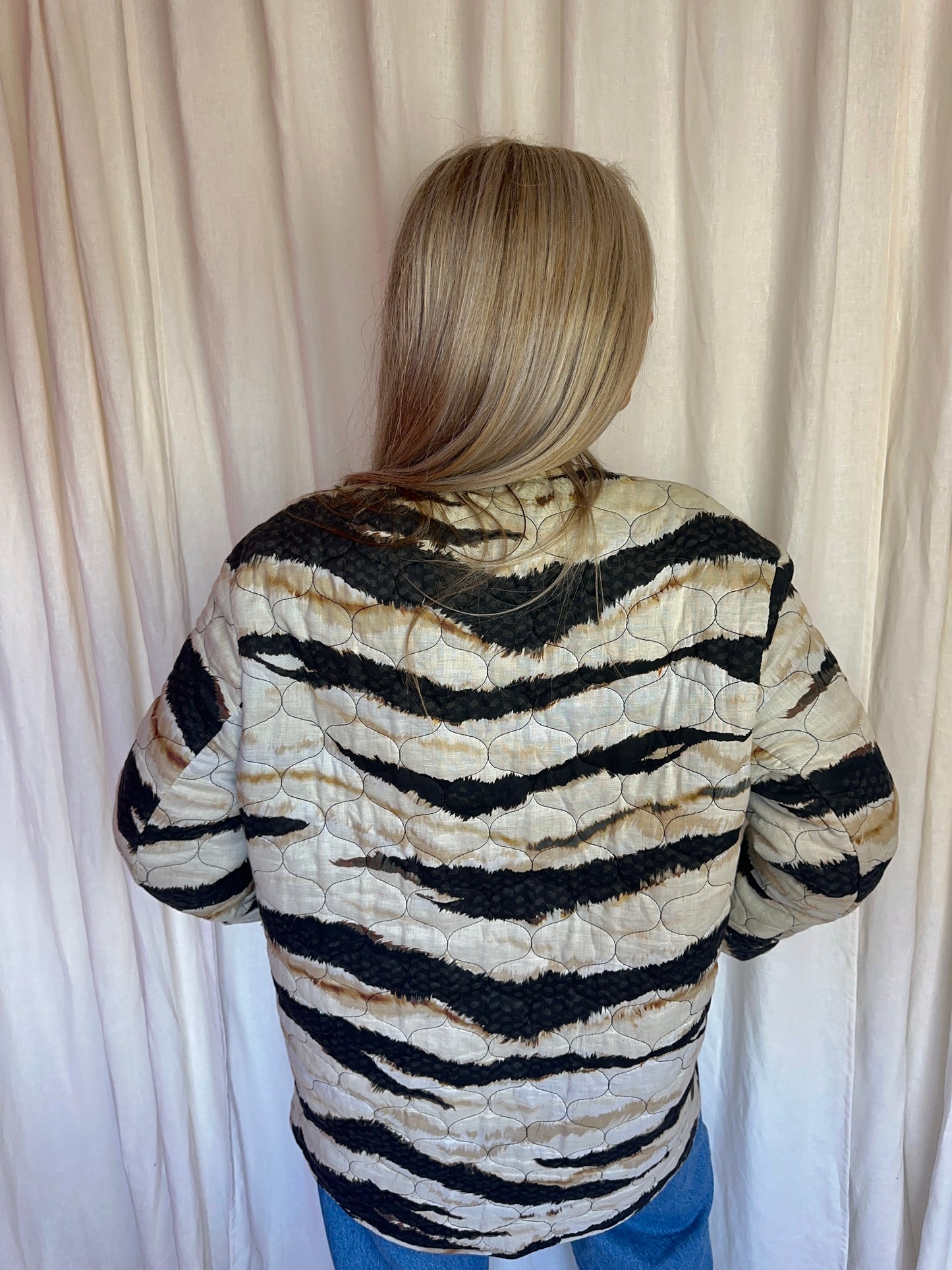 Jas Lala berlin zebra print zwart, beige - maat M/L (38/40)