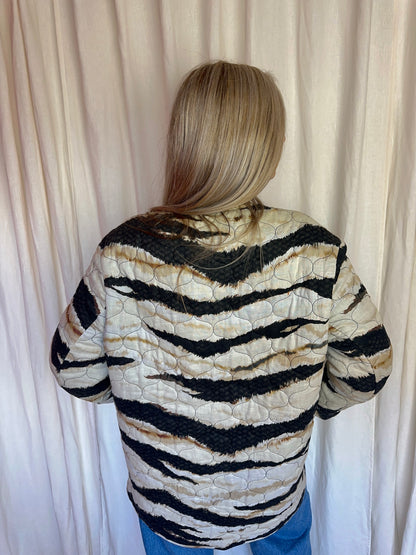 Jas Lala berlin zebra print zwart, beige - maat M/L (38/40)