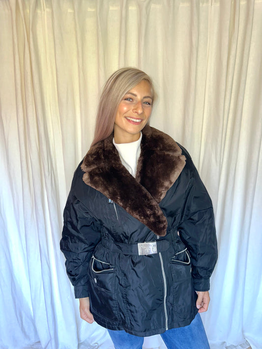 Jas Prada halflang zwart - Maat XL