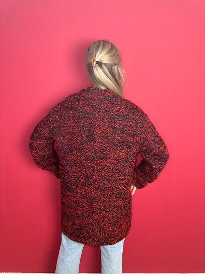 Jas SET tweed rood/donkerblauw - Maat 40
