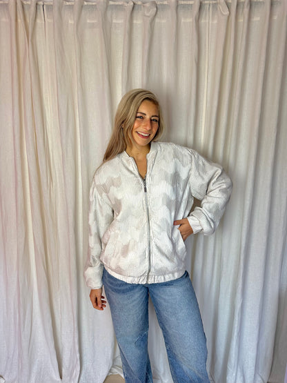 Jas Shoeby bomber Satin pleated beige maat M/L