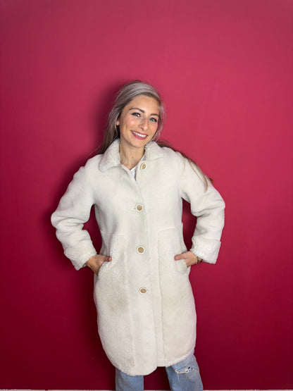 Jas Silvian Heach faux fur crème - Maat XS