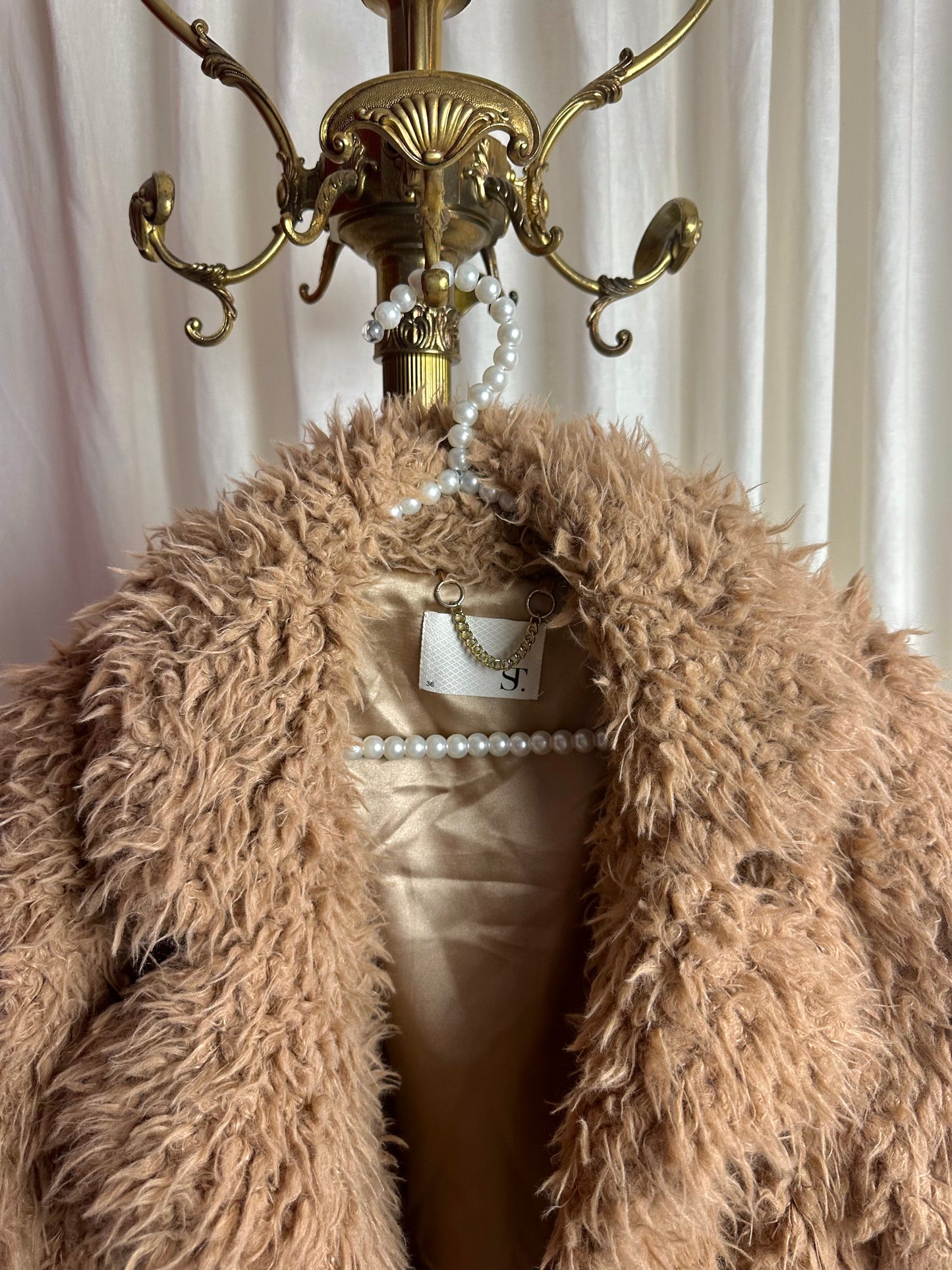 Jas Supertrash fake fur harig oudroze maat 36