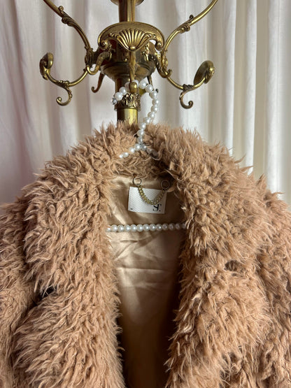 Jas Supertrash fake fur harig oudroze maat 36