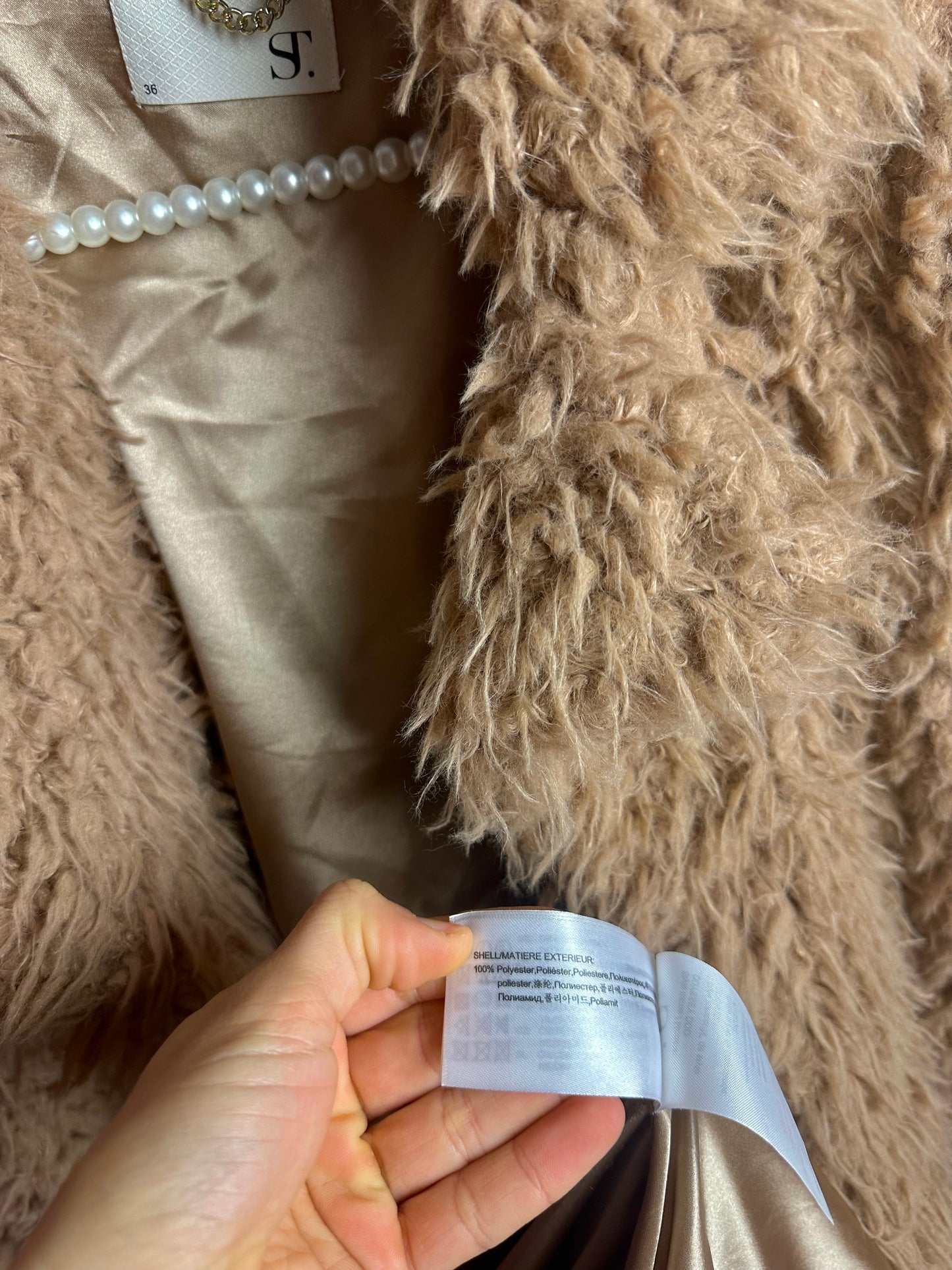 Jas Supertrash fake fur harig oudroze maat 36