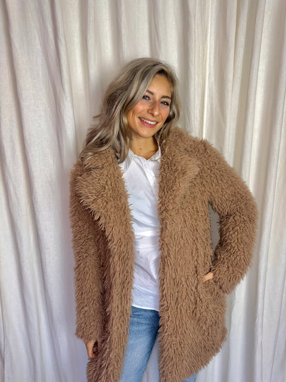 Jas Supertrash fake fur harig oudroze maat 36