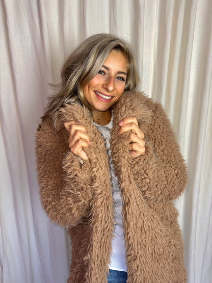 Jas Supertrash fake fur harig oudroze maat 36
