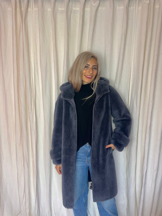 Jas Torris Faux fur grijs - Maat 38