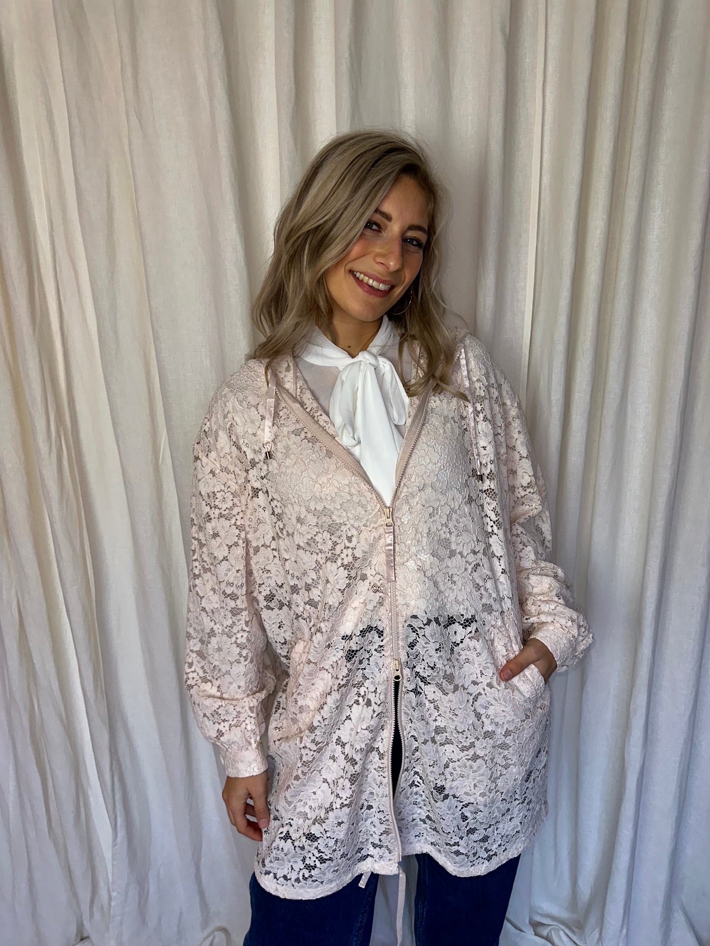 Jas Twinset kant lichtroze - Maat 44