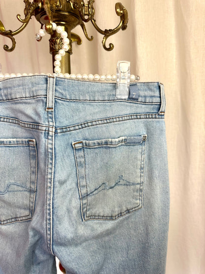 Jeans 7ForAllMankind lichtblauw damaged maat 25