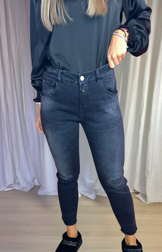 Jeans Closed damaged donkergrijs maat 32