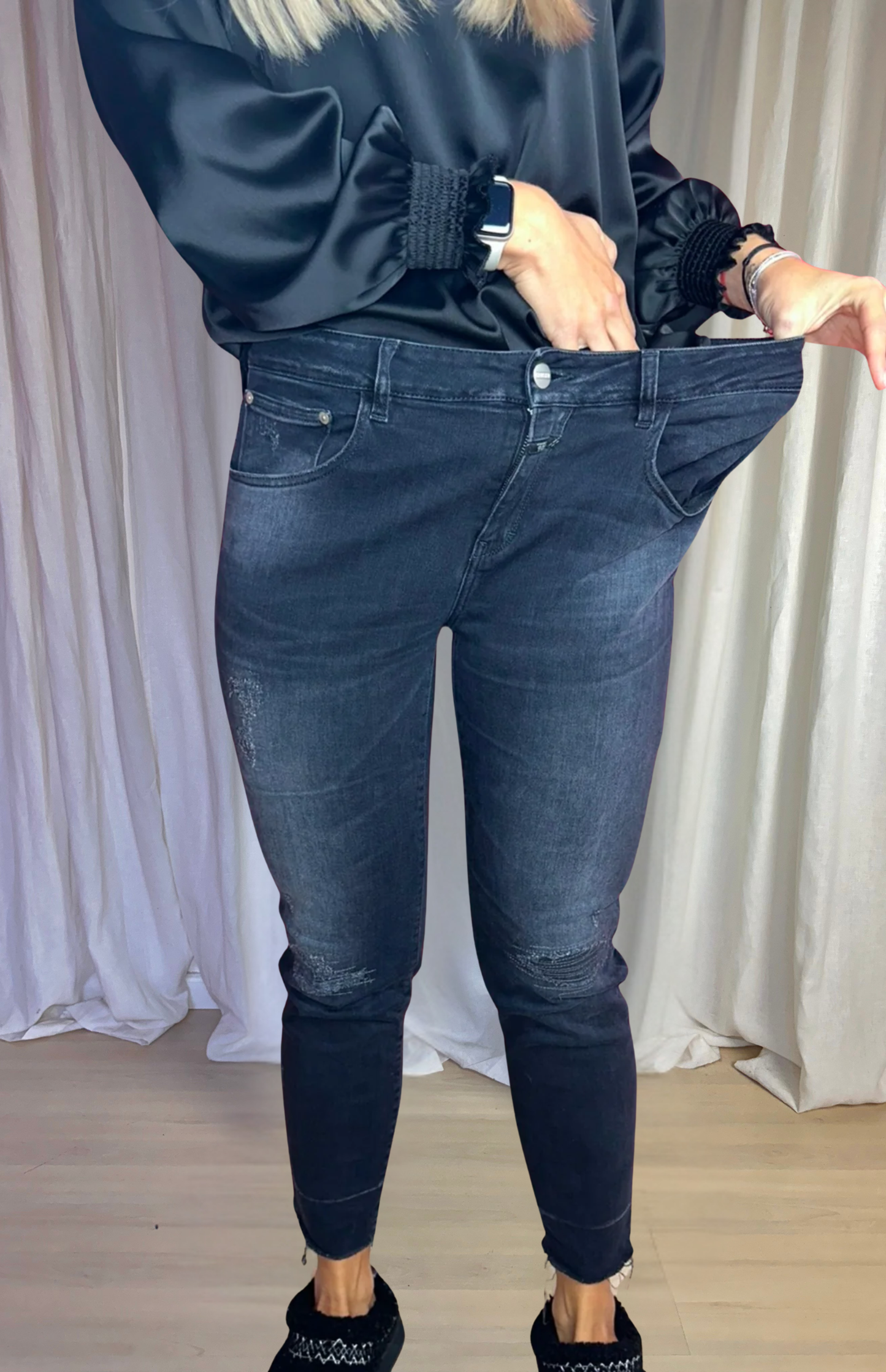 Jeans fermé gris