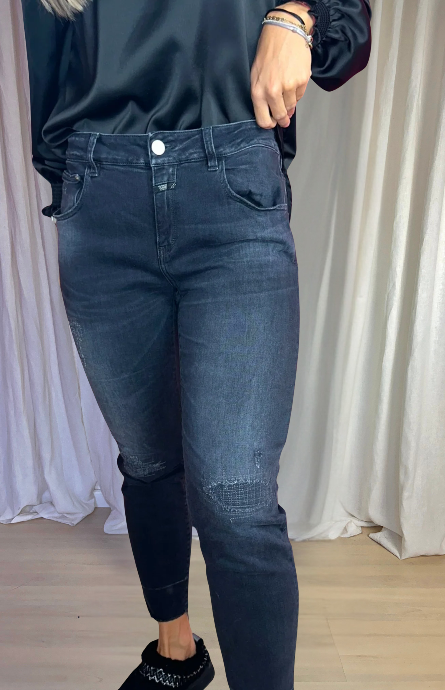 Jeans fermé gris