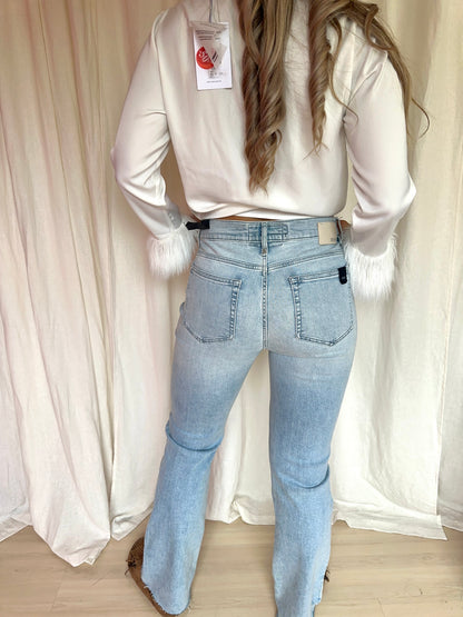 Jeans Drykorn flair lichtblauw maat 31 lengte 34