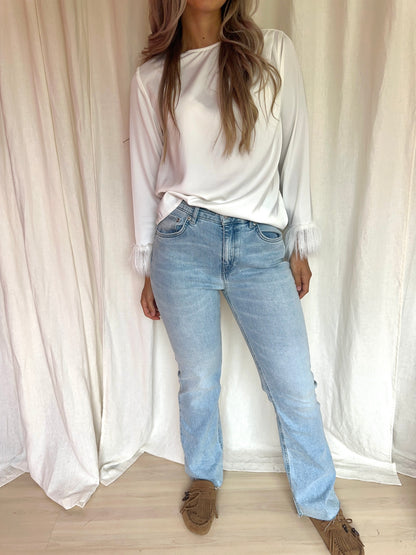 Jeans Drykorn flair lichtblauw maat 31 lengte 34