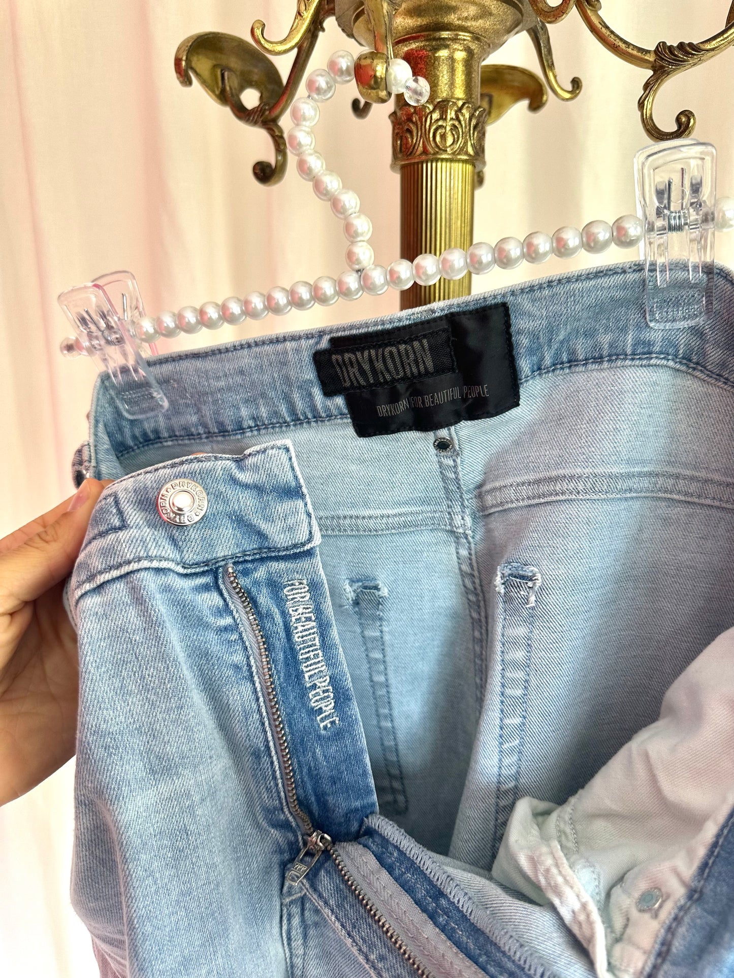 Jeans Drykorn flair lichtblauw maat 31 lengte 34