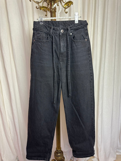 Jeans H&M baggy loose fit donkergrijs maat 32