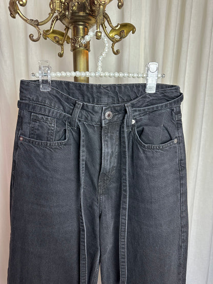 Jeans H&M baggy loose fit donkergrijs maat 32