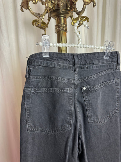 Jeans H&M baggy loose fit donkergrijs maat 32